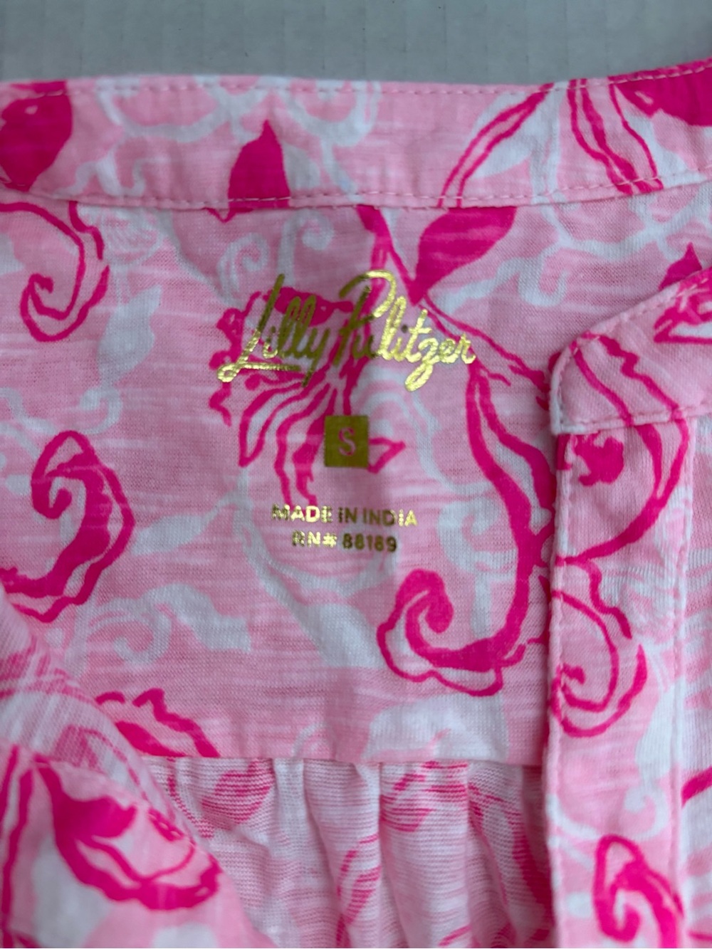 NWOT Lilly Pulitzer Women’s Sleeveless Pink Floral Tank Top Sz Small 100% Cotton - Picture 5 of 6